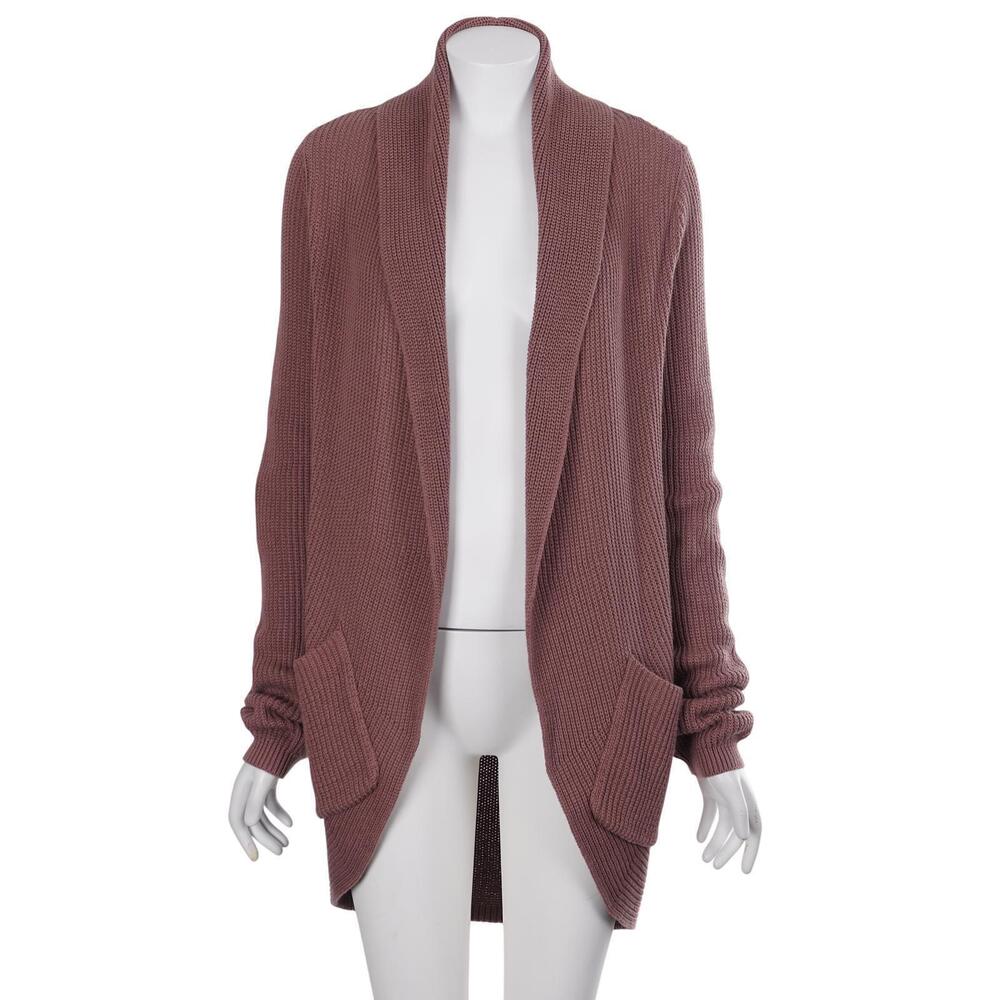 Gap Cardigan M Dusty Rose Cotton Knit Open Front Long Sleeve Cocoon Sweater